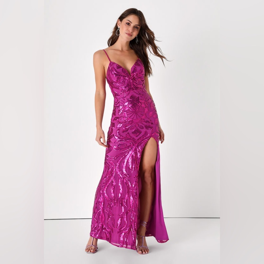 lulus magenta prom dress sequin mermaid dress